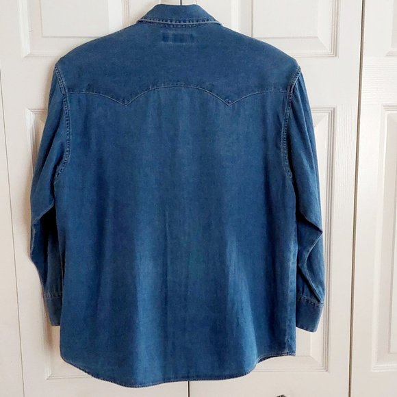 Guess button down Denim Jeans Shirt Georges Marciano size1 - Picture 2 of 4